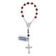 Single-decade rosary in 800 silver and red strass s1