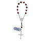Single-decade rosary in 800 silver and red strass s2