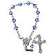 Single-decade rosary in 800 silver and light blue strass s1