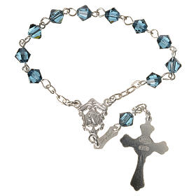 Rosari decina: Rosario decina argento 800 Swarovski blu