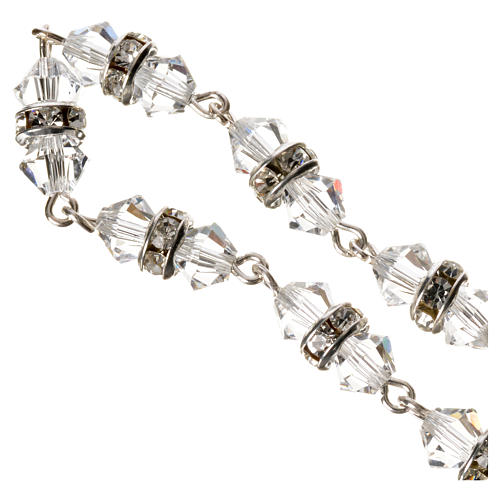 Single-decade rosary in 925 silver and transparent crystal 3