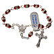 Single-decade rosary in 800 silver and red crystal s1