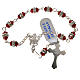 Single-decade rosary in 800 silver and red crystal s2