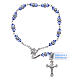 Single-decade rosary in 800 silver and light blue crystal s1