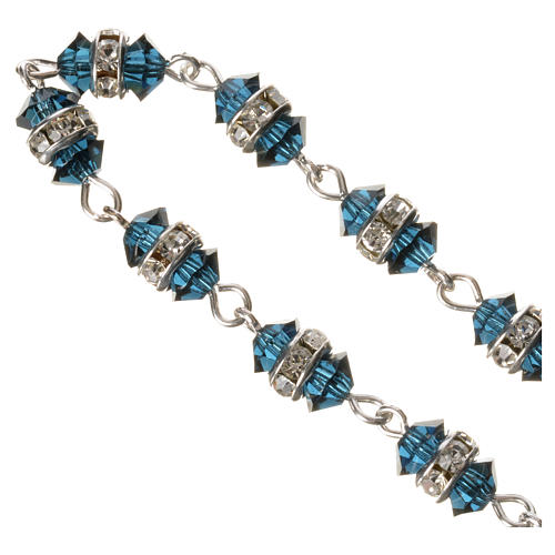 Single-decade rosary in 800 silver and blue crystal 3
