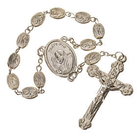 Metal single decade rosary, St Michael and St Pio 7x9mm