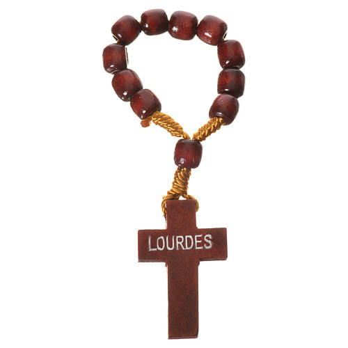 Wooden single decade rosary, Lourdes 7mm 1