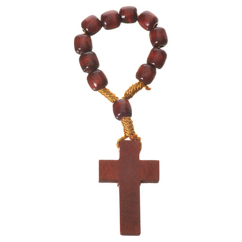 Wooden single decade rosary, Lourdes 7mm 2