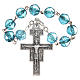 STOCK rosary decade with blue crystal like beads s1