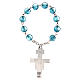 STOCK rosary decade with blue crystal like beads s2
