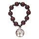 Single decade rosary with rosewood grains and tree of life s1