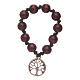 Single decade rosary with rosewood grains and tree of life s2