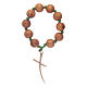 Single decade rosary in olive wood with cross s2