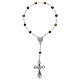 Crystal single decade rosary, cubic beads, Aurora Borealis finish s1