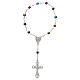 Crystal single decade rosary, cubic beads, Aurora Borealis finish s2