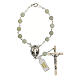 Armband Rosenkranz mit 10 grünen Perlen aus Jade mit Kreuz, 6 mm s1