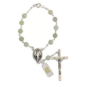 Single decade rosary with 6 mm jade beads with medal