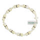 Single decade rosary bracelet with white mother-of-pearl beads 7x7 mm s1