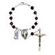 Single decade rosary of real amethyst 6 mm s1