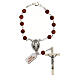 Single decade rosary with 6 mm tiger's eye beads and medal s1