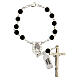Single decade rosary of real onyx 6 mm with cross and medal s2