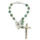 Armband Rosenkranz mit 10 grünen Perlen aus Aventurin mit Kreuz, 6 mm s2