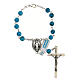 Decade rosary with real turquoise 6 mm beads Mary medal s1