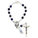 Single decade rosary of real lapis lazuli 6 mm with medal s1