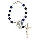 Single decade rosary of real lapis lazuli 6 mm with medal s2