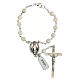 Single decade rosary with mother-of-pearl beads 6 mm and medal s1