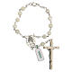 Decade rosary with real mother of pearl 6 mm beads with medal s2