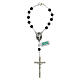 Armband Rosenkranz mit 10 dunkelgrünen Perlen aus Malachit mit Kreuz, 6 mm s1