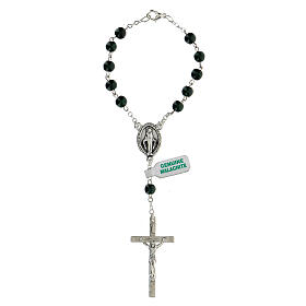 Single decade rosary of real malachite 6 mm