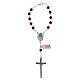 Armband Rosenkranz mit 10 roten Perlen aus Korallenpaste mit Kreuz, 6 mm s2