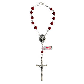 Single decade rosary of coral paste 6 mm