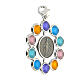 Single decade rosary pendant, 925 silver and multicolour siamite beads 6 mm s2