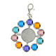 Single decade rosary pendant, 925 silver and multicolour siamite beads 6 mm s3