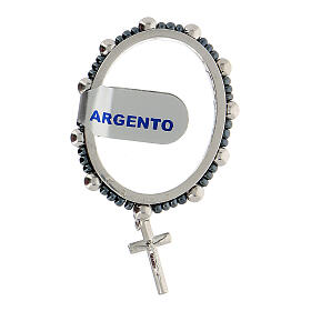 Preghierino grani argento 925 4 mm rosario decina girevole