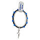 Turning single decade rosary, 925 silver and 4 mm blue agate beads s2