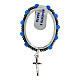 Single decade rosary 4 mm blue agate in 925 silver revolving s1