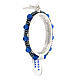 Single decade rosary 4 mm blue agate in 925 silver revolving s3