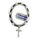 Single decade rosary 925 silver mother of pearl 4 mm cross pendant s2