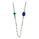 Rosary in 925 silver Our Lady of Miracles blue beads 2 mm s1