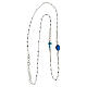 Rosary in 925 silver Our Lady of Miracles blue beads 2 mm s5