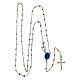 Chapelet collier argent 925 Vierge Miraculeuse émail bleu Sainte Rita grains 2 mm s5