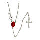 925 silver rosary Miraculous Mary enameled medal 2mm beads s1