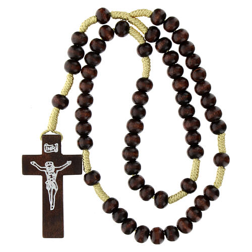 Dark wood Franciscan rosary 5