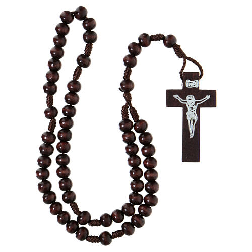 Dark wood Franciscan rosary 4