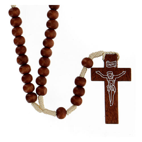 Bright wood Franciscan rosary 1