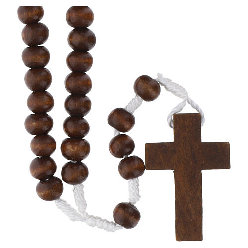 Różaniec franciszkański z jasnego drewna 2